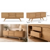 Komoda z litego drewna 190 × 70 × 50 cm – 2 szafki i 2 szuflady